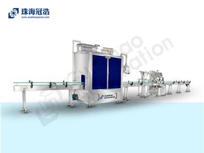 自動16頭醫(yī)用鹽水防腐灌裝、旋蓋生產線